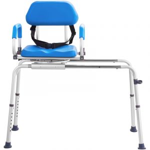 Mophorn Banc de transfert coulissant avec siège pivotant à 360°, accoudoir pivotant, siège rembourré et ceinture de sécurité, chaise de bain réglable