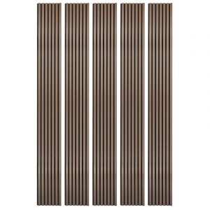 Decoon - Mur tv - Lot de 5 Panneaux tasseaux bois 250 x 30 x 1,9 cm - rose gold/feutrine noir - 3,75m²