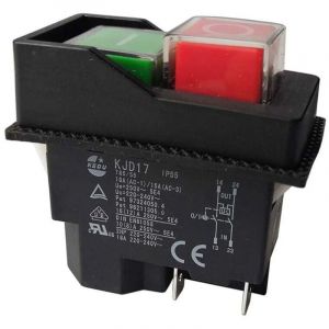 Commutateurs &eacute;Lectromagn&eacute;Tiques Commutateurs &agrave; Bouton-Poussoir pour Outils de Jardin KJD17 220V 4 Broches -Bornes,