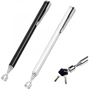 2 Pi&egrave;ces Aimant Telescopique,Acier Inoxydable Aimant Telescopique,Outil De Ramassage Aimant&eacute; T&eacute;lescopable,Jusqu'&Agrave; 65cm,Pour Vis, &Eacute;crous, Cl&eacute;s, Pi&egrave;ces