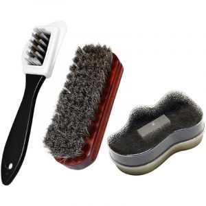 Kit de Brosses &agrave; Chaussures pour Daim, Brosse de Nettoyage Daim, Brosse Cr&ecirc;pe en Bois, Brosse Nubuck Gomme Nettoyante Daim Brosse en Cuir Su&eacute;d&eacute;