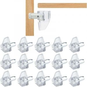 20pcs Taquets &Eacute;tag&egrave;re - Chevilles de Support d'&Eacute;tag&egrave;re de 5 mm en Plastique Transparent - Accessoires pour Meubles de Cuisine, Livres,