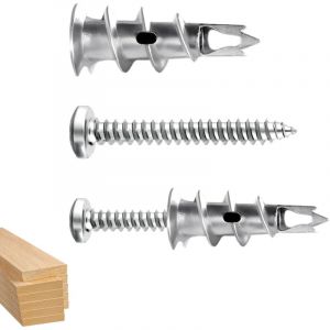 40 Pièces Chevilles pour Placoplatre, Cheville pour Plaque, Cheville Placo Charge Lourde, Autoperceuses en Métal Avec Vis Ancrage Mural pour Fixation