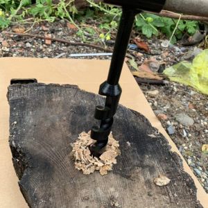 Tari&egrave;re &agrave; Bois Manuelle, &phi;16x230mm, Perceuse &agrave; Main Bushcraft en Acier au Carbone, Tari&egrave;re Manuelle Bois Polyvalente pour Aventure Ext&eacute;rieure,