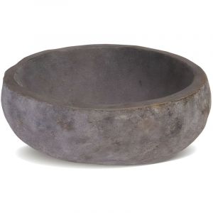 Vente-Unique &ndash; Vasque &agrave; encastrer en pierre naturelle &ndash; Couleur grise &ndash; Dimensions 25/30 cm &ndash; &Eacute;paisseur 20 mm &ndash; Pour salle de bain moderne