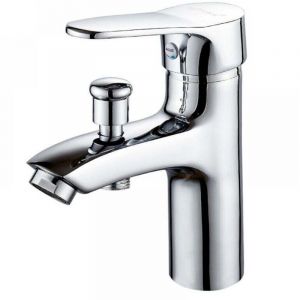 Mitigeur de baignoire monotrou &agrave; double usage chaud et froid Alliage m&eacute;tallique avec limiteur de temp&eacute;rature Installation simple