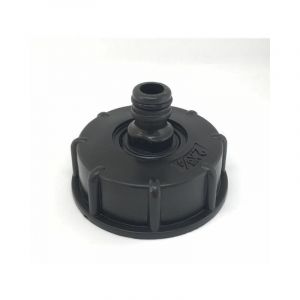 KZQ - Raccord ibc S60x6 avec bouchon mamelon, sortie de 3/4' et entrée de 60mm, compatible avec la cuve ibc de 1000 litres de la marque rtgpt