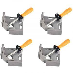 4 Pcs Serre Joint Angle 90 &deg;, Etau D'angle Alliage d'Aluminium, Pince de Soudage d'angle avec m&acirc;choire pivotante r&eacute;glable, pour Outils Menuisier,