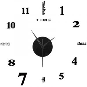 Horloge murale DIY, horloge murale 3D sans cadre, autocollant de d&eacute;coration au design moderne, kit d'horloge murale DIY pour chambre &agrave; coucher,
