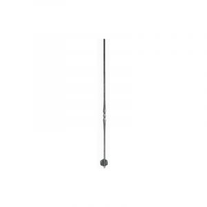 Barreau avec équerre de rampe motif rond aplati - Hauteur 1100mm rond Ø14mm - Fer forgé - à souder Deco Fer Forge