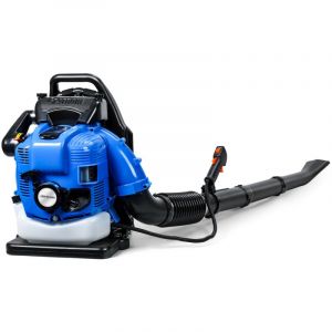 Souffleur à feuilles thermique à 4 temps , souffleur à dos à essence 75,6 CC,pour la poussière et les débris de jardin (bleu)