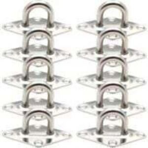 10 Pi&egrave;ces Fixation Anneau d'arrimage, Pontet INOX Oeil Plaques, Crochet d'arrimage Remorque Plaque Oeillet Acier Inoxydable 304 pour Fixer des