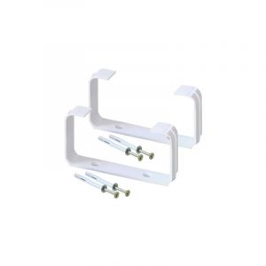 La Ventilazione - 2 &eacute;triers blanc pour tube Ventilation Rectangulaire 150 x 70 mm + Vis 5 x 45 mm et cheville en nylon - First Plast