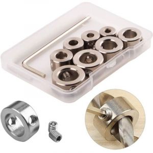 3-10mm Foret Profondeur Butée Anneau Anneau Positionneur Anneau Positionneur Positionneur Durable Foret À Bois avec Clé Hexagonale (8PCS Profondeur