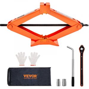 VEVOR Cric Losange 2,5 T Cric de Voiture Plage de Levage 95-435 mm Cric Ciseaux Professionnel en Acier Resistant avec Cle Demonte-Pneu et Sac de
