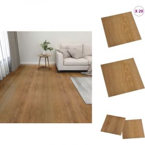 Vidaxl - Dalles de plancher autoadhésives 20 pcs pvc 1,86 m² marron - Carrelage Pvc - Dallettes De Sol - Planchers Autocollants - Revêtement De Sol