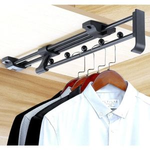 Porte Cintre Coulissant,Tringle Coulissante Penderie,Longueur 303 mm Tringle Coulissante Penderie,Tringle Penderie Escamotable