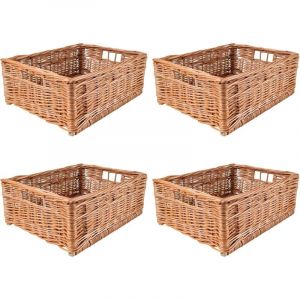 Creative Home - 4x Panier de Rangement en Osier Naturel - 40 x 30 x 16 cm