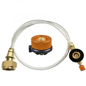 -Adaptateur or pour bonbonne de gaz longue &agrave; fermeture automatique + ensemble de valves de remplissage pour bonbonne de gaz plate