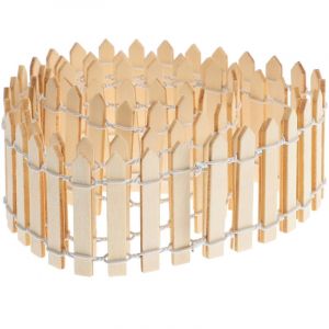 Clôture à piquets 100 cm x 5 cm Mini petite clôture en bois diy mini maison jardin de fées pot de fleurs décor bonsaï terrarium ornement (couleur