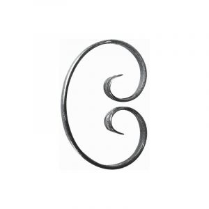 Deco Fer Forge - Volute en c fermé finition queue de carpe - Hauteur 150mm Largeur110mm plat de 14x6mm - Fer forgé - à souder