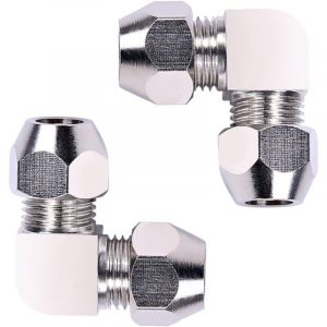 2 Pièces 6 MM Raccord de Tuyau à Virole de Compression, Argent Angle Droit Tuyau Pneumatique Raccord