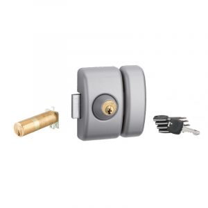 Thirard - Verrou double entr&eacute;e Universel ajustable pour entr&eacute;e, hg 5+, dim. cylindre de 35 &agrave; 80mm, acier, 5 cl&eacute;s, epoxy argent