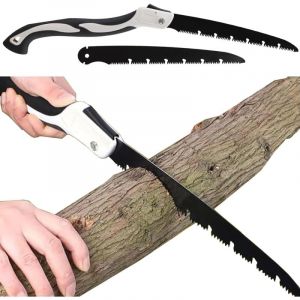 210mm Coupe Branche Telescopique Avec lame de rechange Scie à Main Pliante D'extéRieur Avec Verrouillage de SéCurité Scie à Métaux Coupe Branche Scie