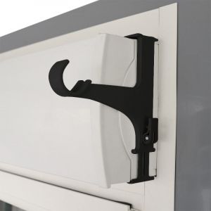 Support sans perçage, Tringle à rideau, Coffre de Volet Roulant, Noir, Extensible 14 à 24 cm, D.20 à 28 mm