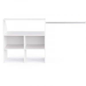 Module de rangement sous comble avec penderie et &eacute;tag&egrave;re couleur blanc mat - Largeur 171,5 x Profondeur 50 x Hauteur 90,7 cm