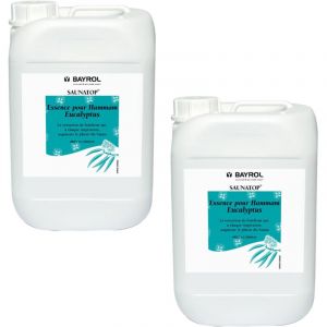 Lot de 2 bidons Saunatop Eucalyptus - Essences aromatiques Bidon de 6L pour hammams - Bayrol