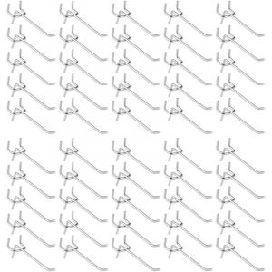 50 Pi&egrave;ces Crochets pour Panneau Perfor&eacute;,Crochets pour &eacute;tag&egrave;res Murales pour Affichage Panneau Perfor&eacute; Garage Magasin Outils Rangement Cintre Crochets