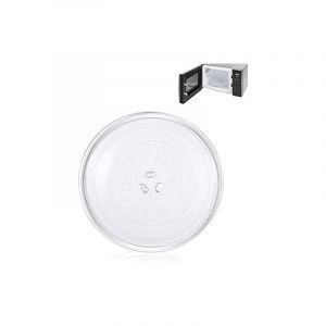 Plateau Tournant Micro Onde 25.5 cm Verre Micro-Ondes Universel avec 3 Fixations Convient,Assiette pivotante universelle pour micro-onde