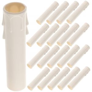 Douille Bougie Lustre, 20 Pi&egrave;ces Cache Bougie Lustre Tube De Larme Ampoules De Bougeoir En C&eacute;ramique Suspension En C&eacute;ramique Pi&egrave;ces De Lampe Support