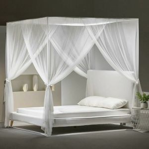 Ulisem - Moustiquaire de Lit Double szhtfx Grand Moustiquaire Carré Lits Simples 4 Portes pour Anti-Insectes Universelle Voilage Baldaquin IntéRieur