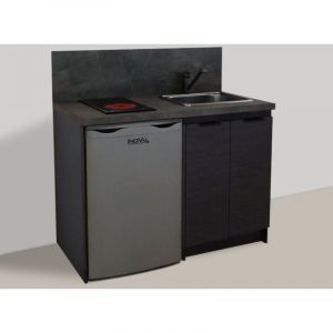 Inoval - kitchenette vulcano 120cm + plaque de cuisson + refrigerateur + evier + mitigeur