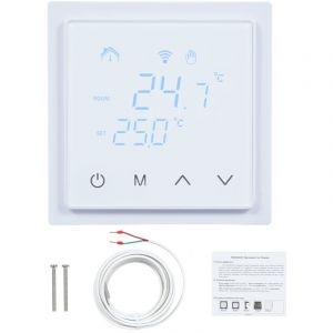 Thermostat d'ambiance intelligent 16A pour chauffage par le sol, régulateur de température 85-250V mural avec écran tactile LED.