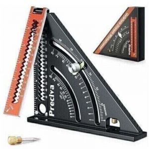 Equerre Menuisier Metal Aluminium R&egrave;gle de Triangle Pliante &Eacute;querre Combin&eacute;e 317mm Multifonction &Eacute;querre Triangle R&egrave;gle d'Angle Rapporteur 45 90