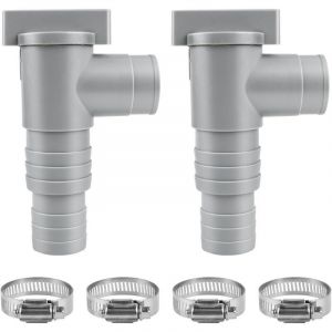 2 Pcs vanne d'arr&ecirc;t Piscine 32mm Vanne d'entretien pour Piscine avec 4 Colliers de Serrage Accessoires d'entretien pour Piscine Hors Sol