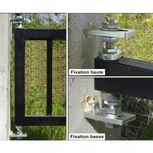 Pivot de portail : Fixation r&eacute;sine sans seuil - ING fixations