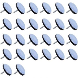 Patins en T&eacute;flon, 26 Pi&egrave;ces Patin Glisseur en Teflon &Oslash; 22 mm Patins de Meubles en T&eacute;flon, Patins de Meubles Professionnels Patin Glisseur avec Clous,