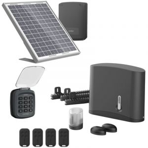 Avidsen &ndash; Kit de motorisation solaire pour portail coulissant 4 m &ndash; Moteur 24 VDC &ndash; 2 t&eacute;l&eacute;commandes &ndash; Digicode sans fil certifi&eacute; IP44