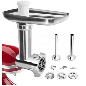 Hachoir &agrave; Viande de kitchenaid accessoires, Hachoir KitchenAid pour Robot P&acirc;tissier, avec 3 Plaques de Broyage et 2 Tubes &agrave; Farcir pour de Hachoir