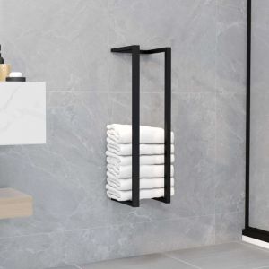 Maison Chic - Porte-serviette Porte-serviettes de salle de bain Noir 12,5x12,5x60 cm Fer 16879