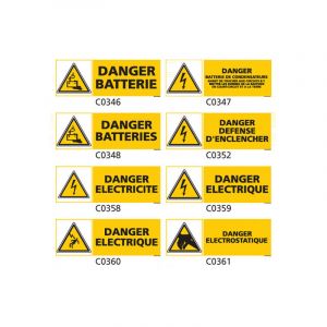 Signaletique.biz France - Panneau et Pictogramme de Signalisation danger &eacute;lectrique - C0348 - 210 x 75 mm