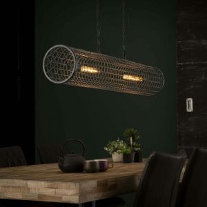 Pier Import - Suspension industrielle cylindre grillag&eacute; 2 lampes ralf