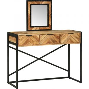 Table de maquillage avec miroir 100x40x120 cm Bois massif d'acacia Vidaxl