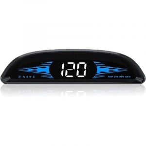 4" Compteur de Vitesse HUD pour Voiture Affichage Universel du Pare Brise MPH/KMH Indicateur de Vitesse num&eacute;rique D&eacute;tecteur de Vitesse GPS Alarme de