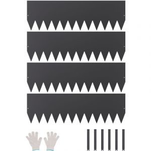 VEVOR Bordure de Jardin en Acier, Lot de 4, Bordures Paysageres en Metal, 1016x304,8 mm, Resistante a la Rouille, Installation Simple, Bandes
