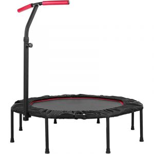 LIFERUN Trampoline Fitness Octogonal, Mini Trampoline Pliable pour Enfants/Adult, Ø128cm Trempoline Intérieur/Extérieur avec Poignée Réglable, Max